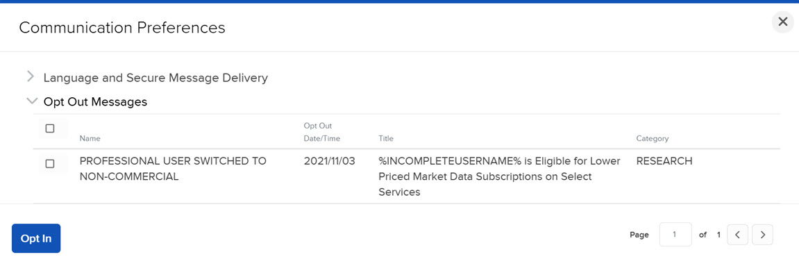The opt out messages in Portal. 